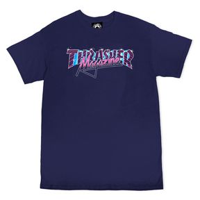 Thrasher T-Shirt Vice Logo Ss Navy