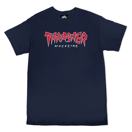 Thrasher T-Shirt Jagged Logo Ss Navy