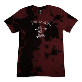 Thrasher T-Shirt Wo Gonz Logo Tie Dye Burgundy