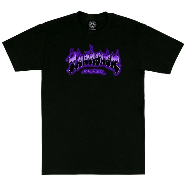 Thrasher T-Shirt Airbrush Black Purple