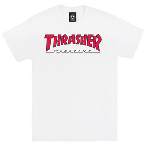 Thrasher T-Shirt Outlined White Red