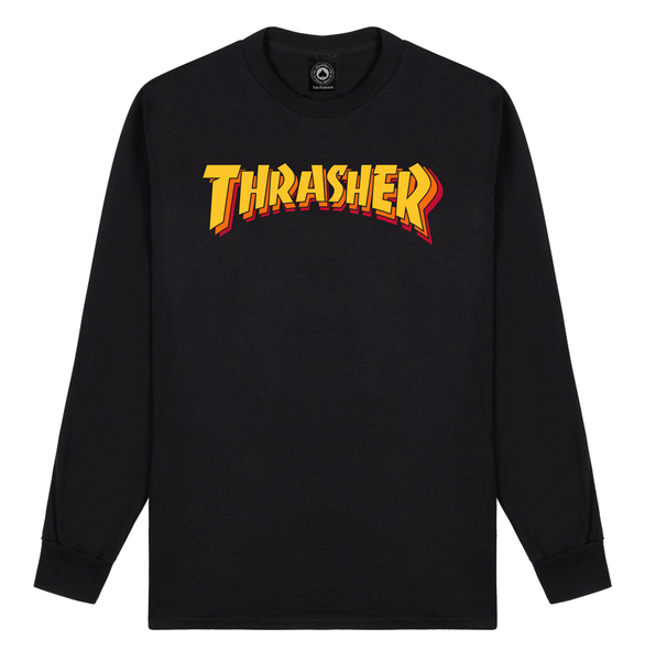 Thrasher T-Shirt Stacked Black Ls