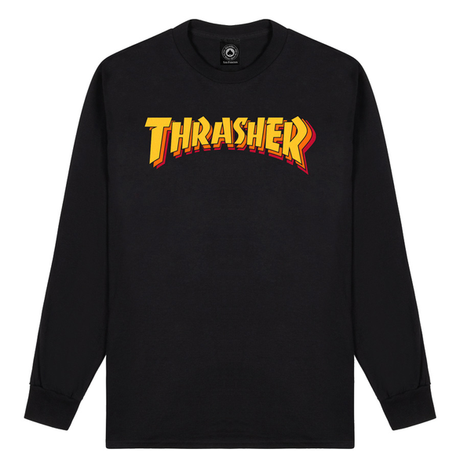 Thrasher T-Shirt Stacked Black Ls