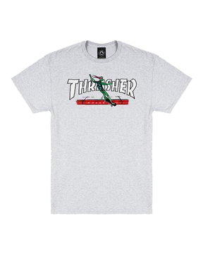 Thrasher T-Shirt Red Curb By Lsd Worldpeace Ash Grey