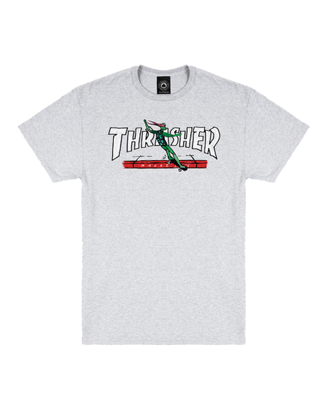 Thrasher T-Shirt Red Curb By Lsd Worldpeace Ash Grey