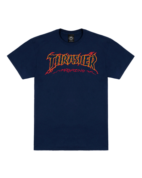 Thrasher T-Shirt Cracked By Exteenager Navy