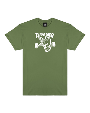 Thrasher T-Shirt Spitfire Thrash & Burn Military Green