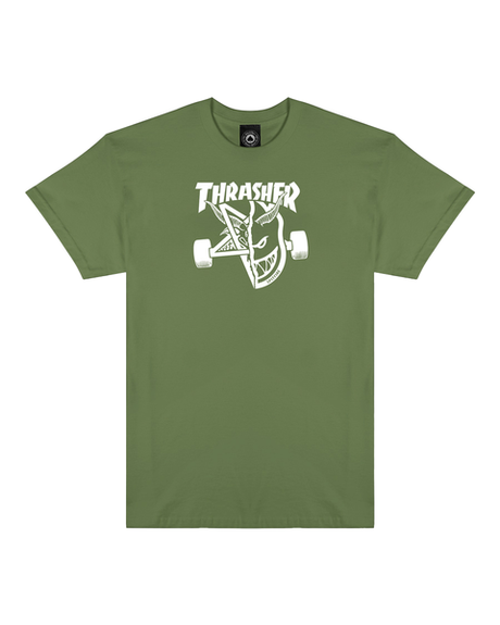Thrasher T-Shirt Spitfire Thrash & Burn Military Green