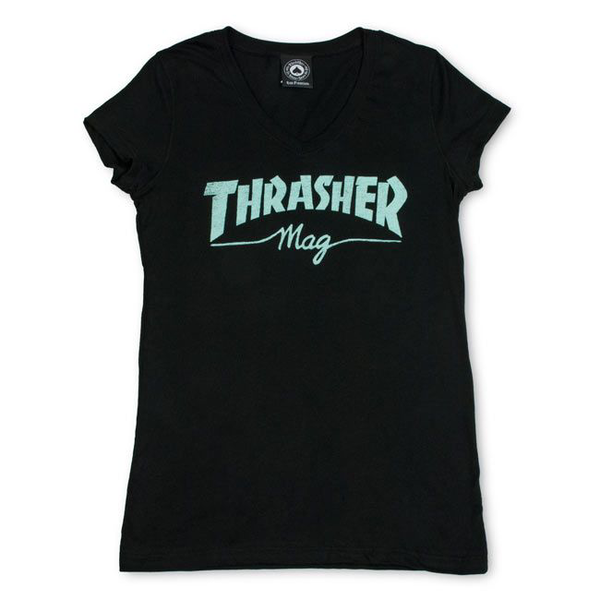 Thrasher T-Shirt Wo Mag Logo V-Neck Black