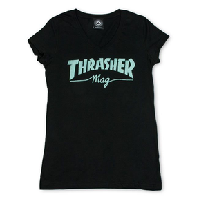 Thrasher T-Shirt Wo Mag Logo V-Neck Black