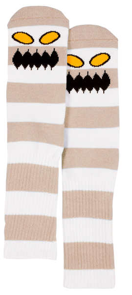 Toy Machine Socks Monster Big Stripe Tan
