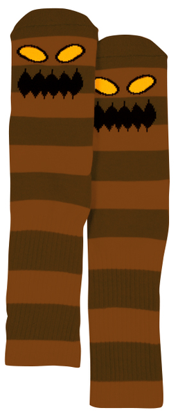 Toy Machine Socks Monster Big Stripe Brown