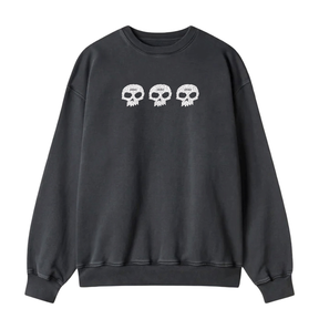Zero Sweat 3 Skull Crew Vintage Black