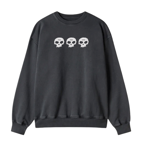 Zero Sweat 3 Skull Crew Vintage Black