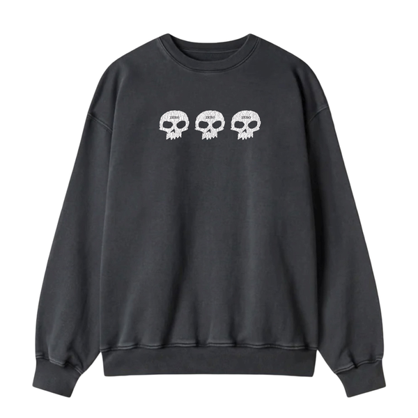 Zero Sweat 3 Skull Crew Vintage Black