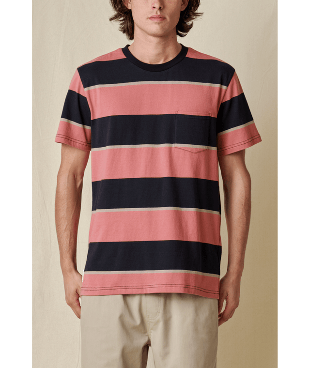 Tee-shirt Globe Bootleg Dreams Stripe Red Smoke