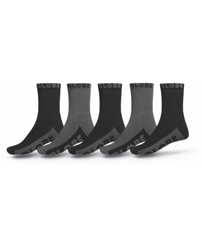 Chaussettes hautes Globe B/G CREW (lot de 5) Black/Grey