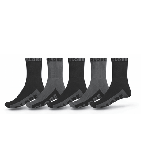Chaussettes hautes Globe B/G CREW (lot de 5) Black/Grey