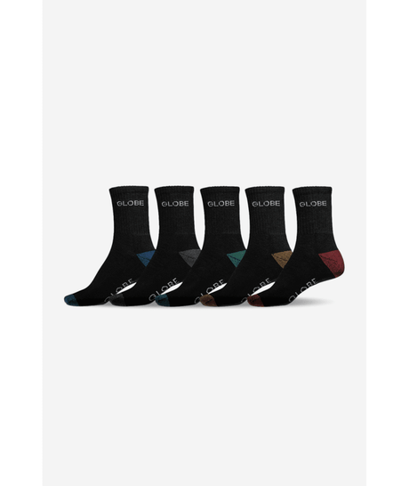 Chaussettes hautes Globe Ingles Crew (lot de 5) Black/Assorted