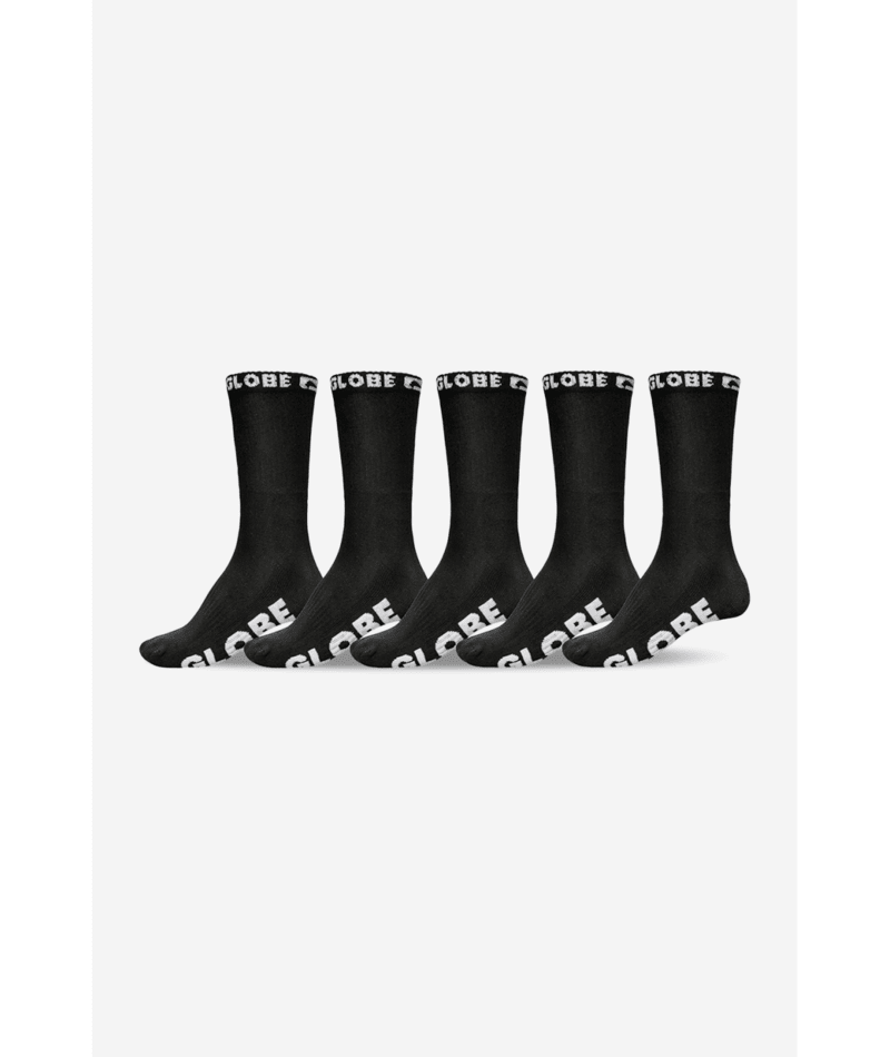 Chaussettes hautes Globe BLACKOUT HI CREW (lot de 5) Black/Black