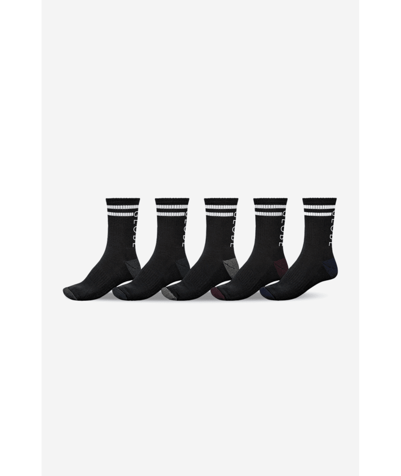 Chaussettes hautes Globe Carter Crew (lot de 5) Black/Assorted