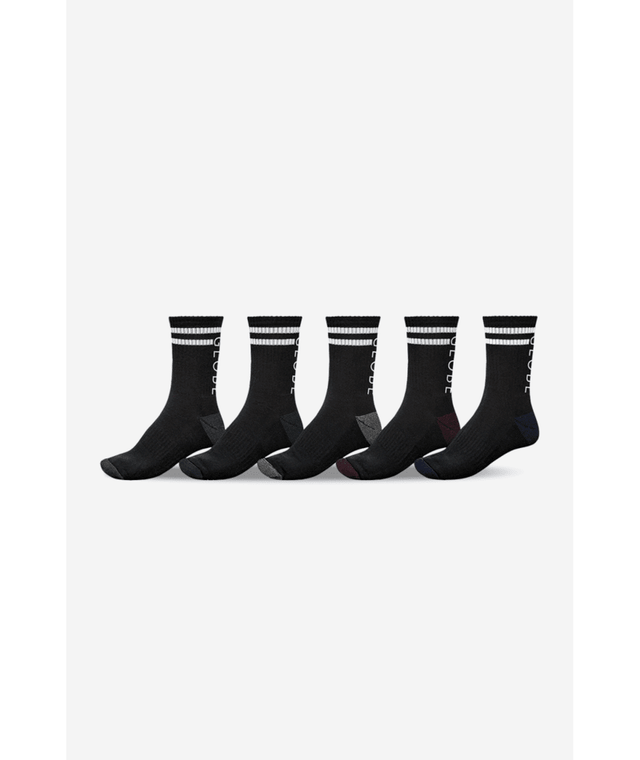 Chaussettes hautes Globe Carter Crew (lot de 5) Black/Assorted