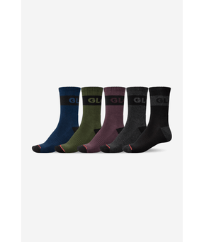 Chaussettes hautes Globe Horizons Crew (lot de 5) Dark Assorted
