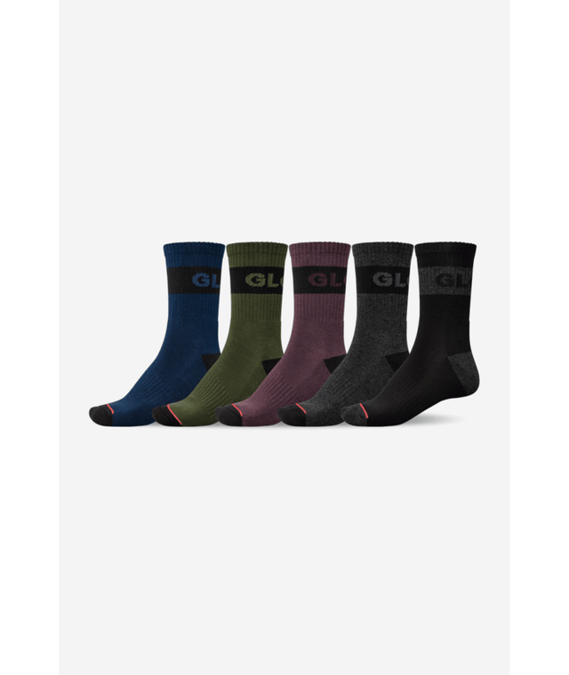 Chaussettes hautes Globe Horizons Crew (lot de 5) Dark Assorted