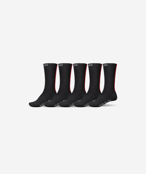 Chaussettes hautes Globe Stripe Hi Crew (lot de 5) Black/Red