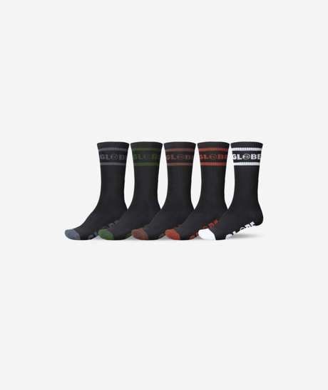 Chaussettes hautes Globe Tilt Hi Crew (lot de 5) Black/Assorted