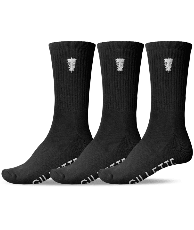 Chaussettes hautes Globe Gillette Crew (lot de 3) Black/White