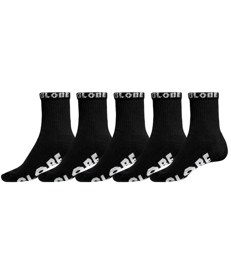 Chaussettes Globe Blackout Quarter (lot de 5) Black/Black
