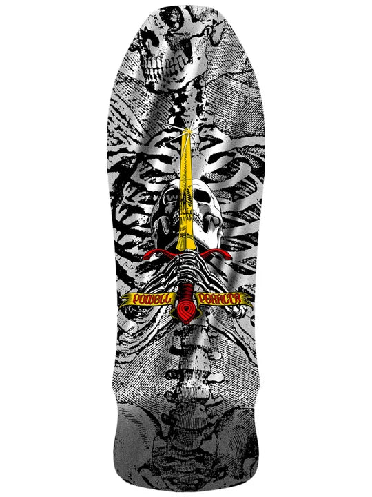 Powell Peralta Geegah Skull & Sword Reissue - Deck 9.75" × 30" Silver Foil