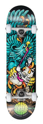Skateboard complet Tony Hawk Signature Series 180 Rotten, plateau 7,375 pouces graphisme aigle turquoise et crâne, roues blanches