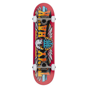 Skateboard complet Tony Hawk SS 180 Big League 7.25", dessous rouge avec graphique aigle, trucks argent et roues blanches