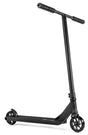 Trottinette freestyle Ethic DTC Pandora Noir complète, vue de profil, guidon T-bar noir et pièces anodisées bleues