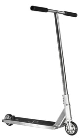 Trottinette freestyle Native Format Brut complète, vue de profil, guidon T-bar brut et pièces brut