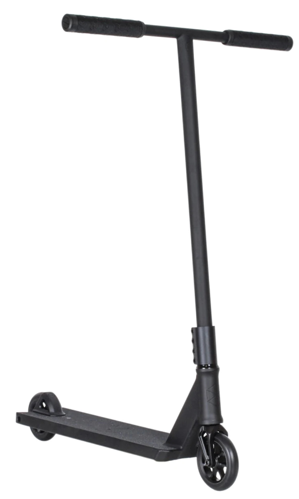 Trottinette freestyle Native Stem Noir complète, vue de profil, guidon T-bar noir et pièces noir