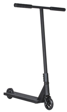 Trottinette freestyle Native Stem Noir complète, vue de profil, guidon T-bar noir et pièces noir