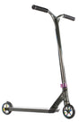 Trottinette freestyle Versatyl Bloody Mary Néochrome complète, vue de profil, guidon Y-bar noir et pièces néochrome