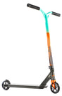 Trottinette freestyle Versatyl Bloody Mary Orange Bleu complète, vue de profil, guidon Y-bar noir et pièces noir